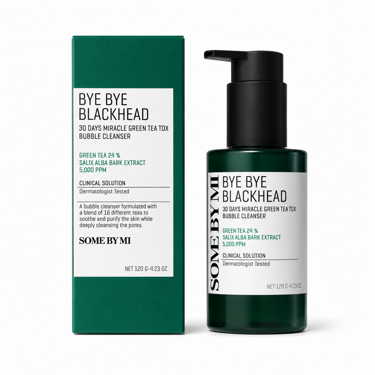 SOME BY MI Bye Bye Blackhead 30 Days Miracle Green Tea Tox Bubble Cleanser 120G