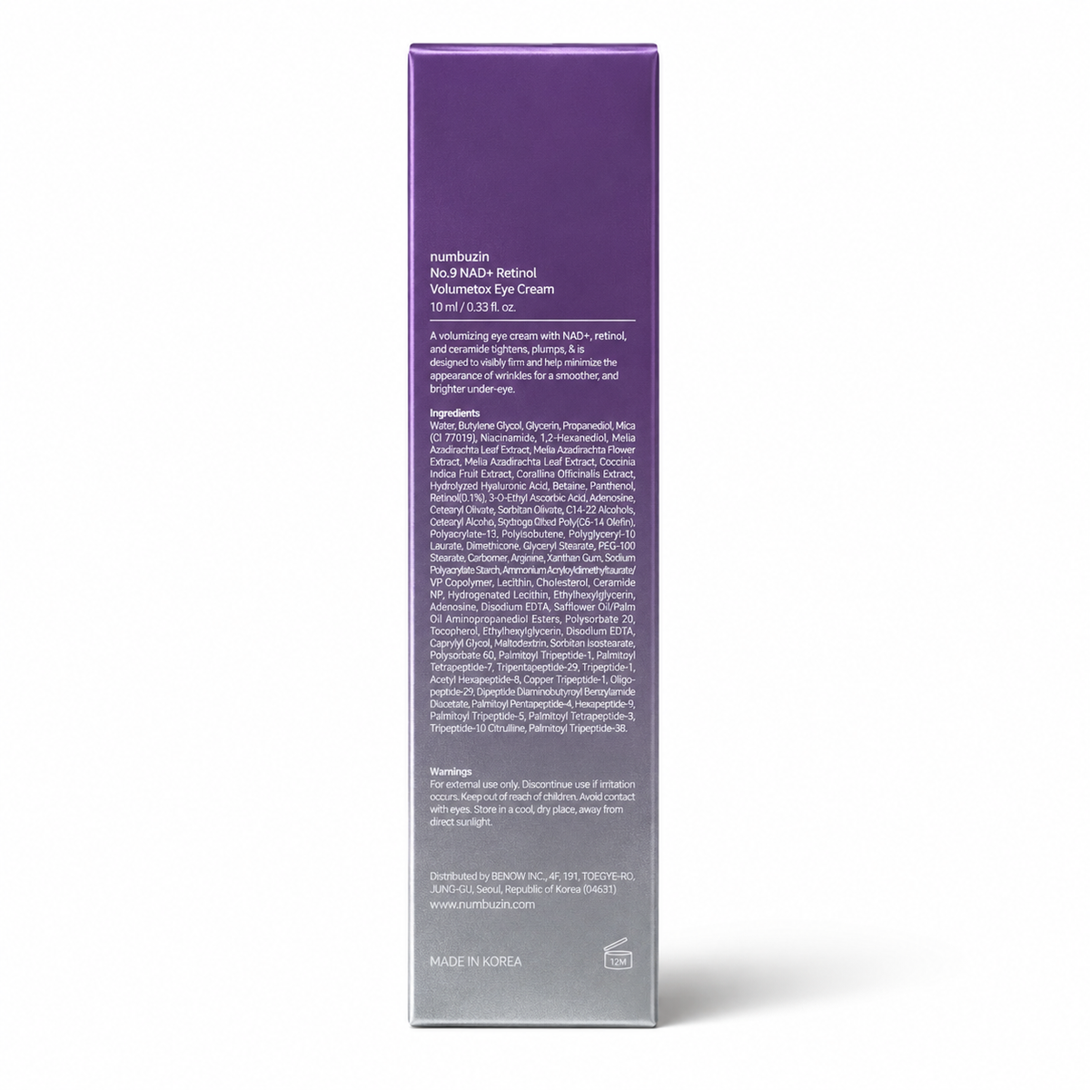 Numbuzin No.9 NAD+ Retinol Volumetox Eye Cream 10ML