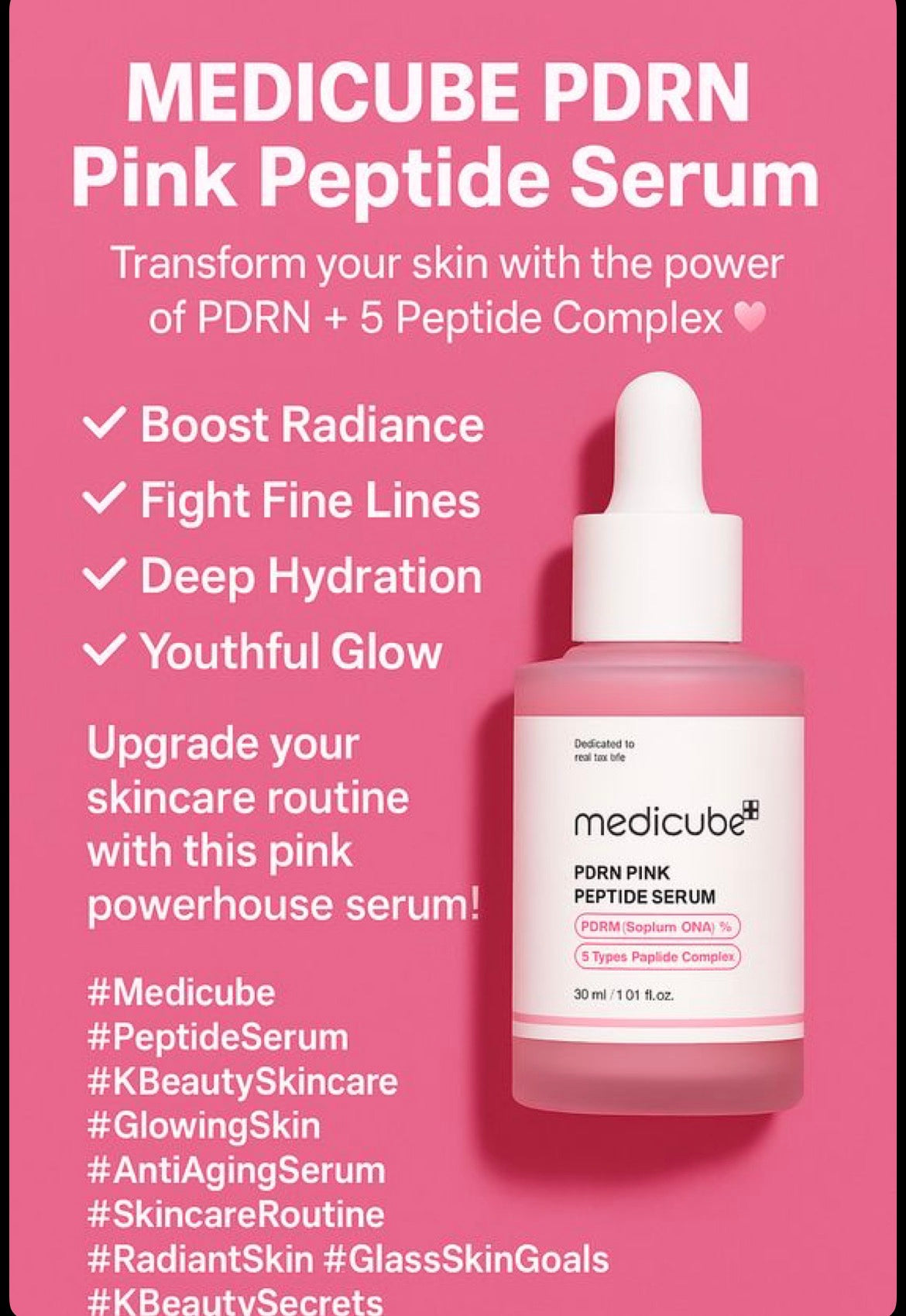 Medicube PDRN Pink Peptide Serum 30ml