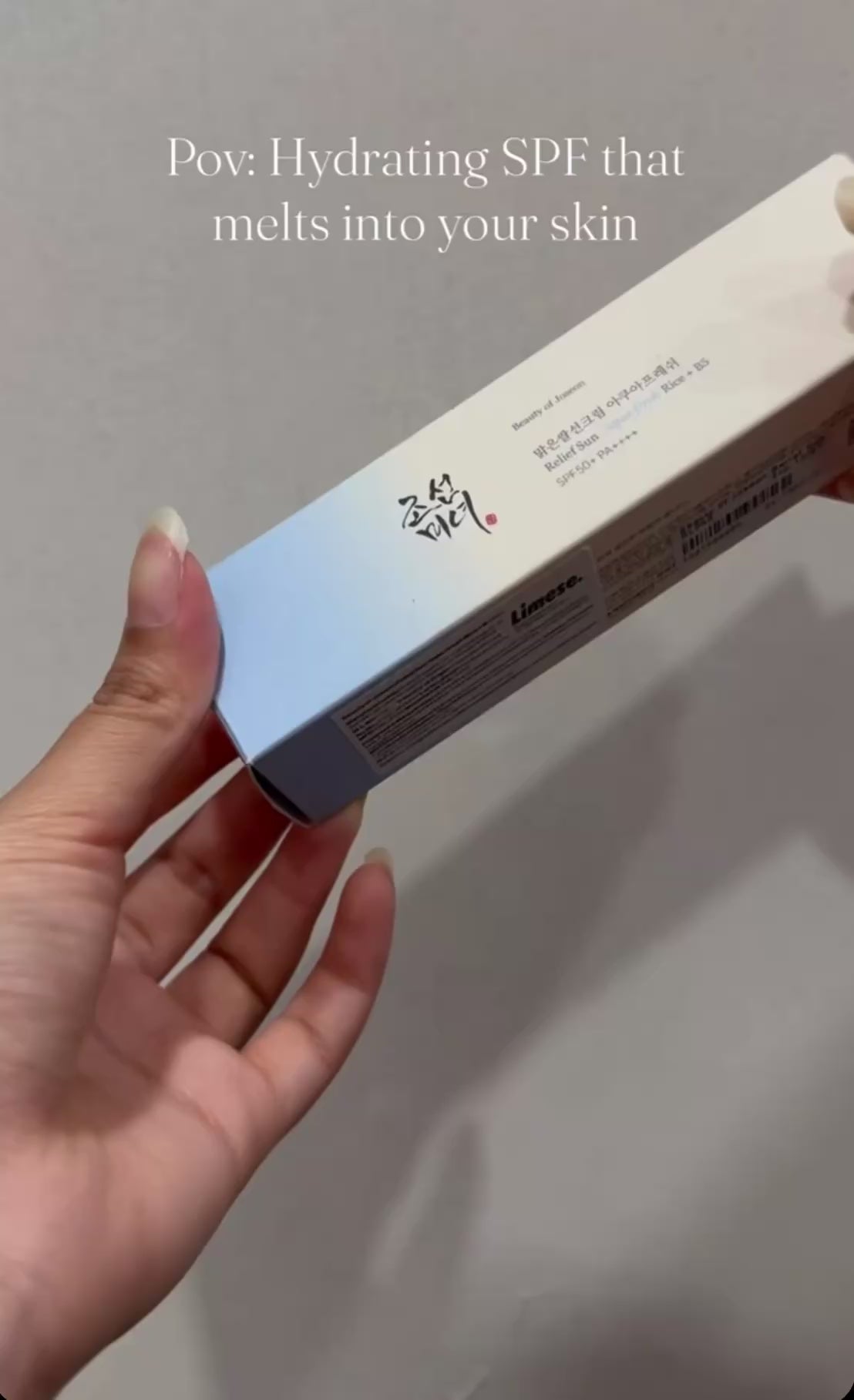 Load video: Beauty of Joseon Relief Sun Aqua Fresh Rice + B5 SPF50+ PA++++ 50ml